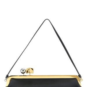 Black Lamb Leather Clutch Bag