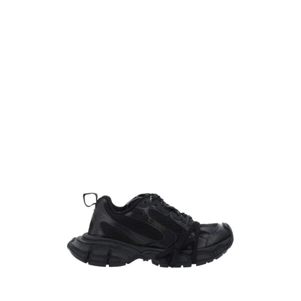 Black Polyurethane Chunky Sneakers