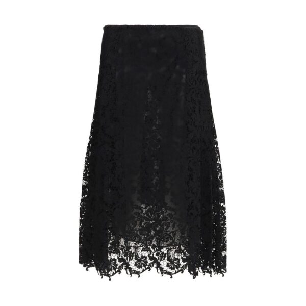 Black Silk Midi Skirt