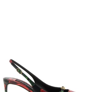 Multicolor Calfskin Mid Heel Pumps
