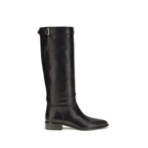 Black Calf Leather Bos Taurus Ankle Boots