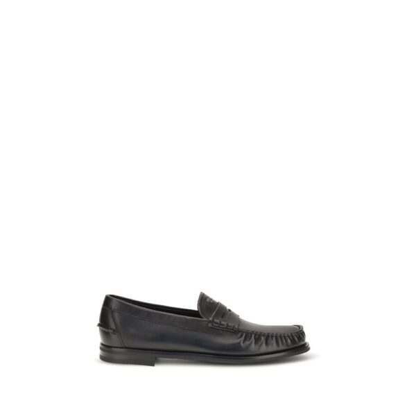Black Calf Leather Bos Taurus Slip-On Loafers