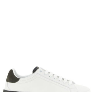 White Calfskin Low Top Sneakers