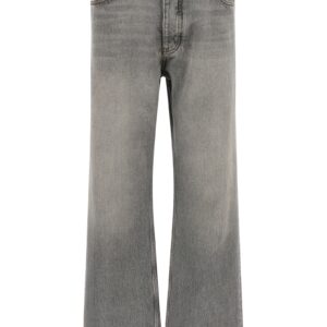 Gray Cotton Relaxed Fit Jeans