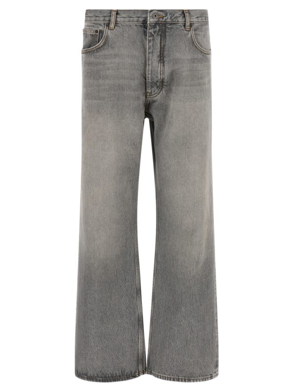 Gray Cotton Relaxed Fit Jeans