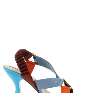 Multicolor Viscose Strap-On Sandals