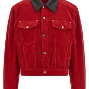 Red Cotton Full-Length Jacket