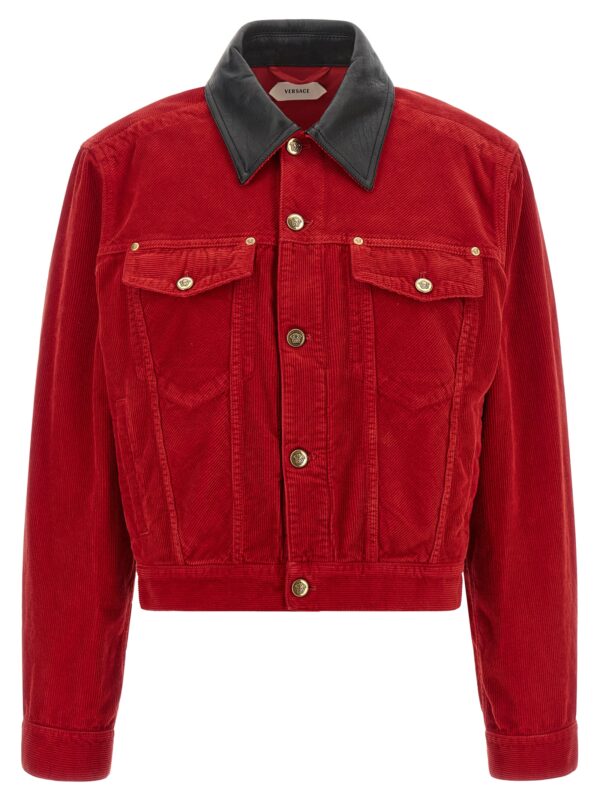 Red Cotton Full-Length Jacket