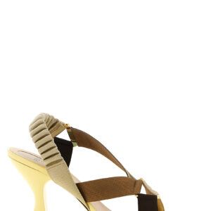 Multicolor Viscose Mid Heel Pumps