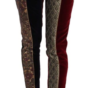 Multicolor Jacquard Cropped Tapered Pants