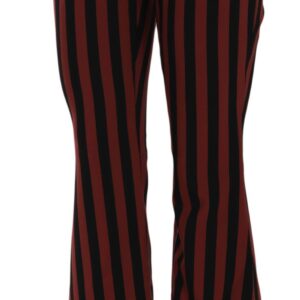 Black Amaranth Stripe Cropped Flared Pants