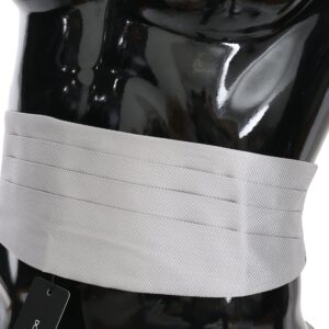 Gray Men Waist Belt 100% Silk Cummerbund
