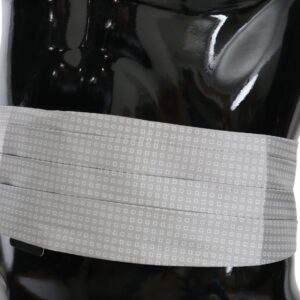 Gray Patterned Waist Belt Silk Cummerbund