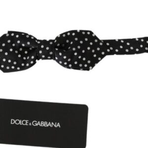 Black Polka Dots Mens Necktie Papillon 100% Silk Bow Tie