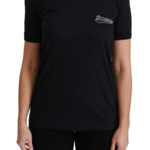 Blue Amore Patch Crewneck Cotton Top T-shirt