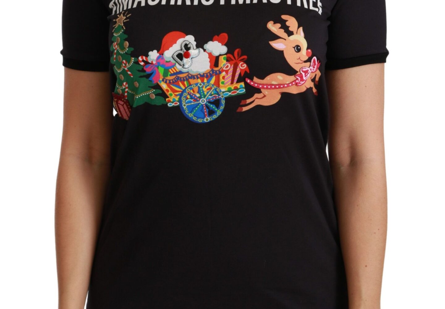 Black #ImAChristmasTree Crewneck Top T-shirt - Jag Couture London