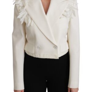 White Double Breasted Coat Wool Jacket