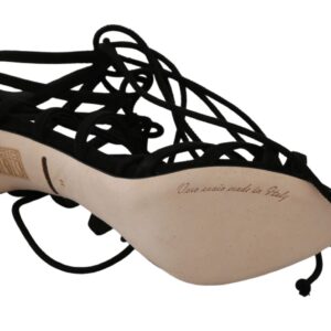 Black Suede Strap Stilettos Shoes Sandals