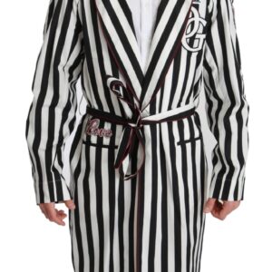 Black Coat Nightgown  White Cotton Robe