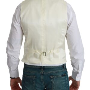 White Waistcoat Formal Wool  Vest