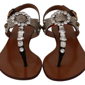Leather Ayers Crystal Sandals Flip Flops Shoes
