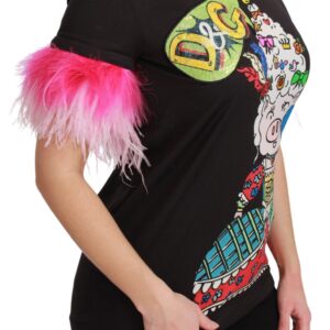 Black YEAR OF THE PIG Top Cotton  T-shirt
