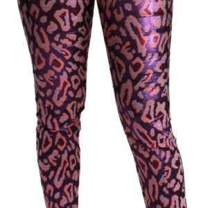 Multicolor Patterned Cropped High Waist Pants