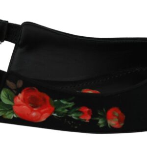 Black Floral Crystal Slingbacks Flats Shoes