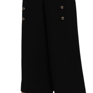 Black High Waist Wide Leg Cropped Pants