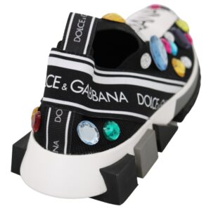 Black Multicolor Crystal Sneakers Shoes