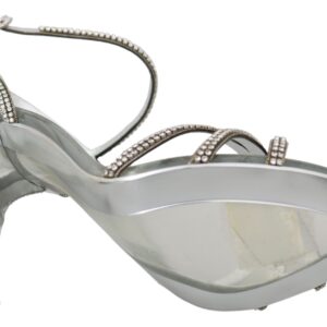 Silver Crystal Ankle Strap Sandals Shoes