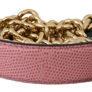 Pink Leather Gold Chain Accessory Shoulder Strap