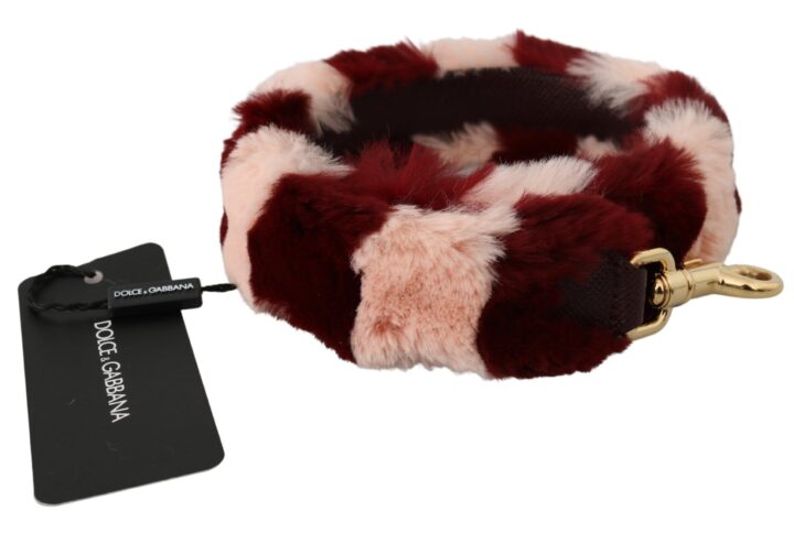 Pink Red Lapin Fur Accessory Shoulder Strap | Jag Couture London – New York