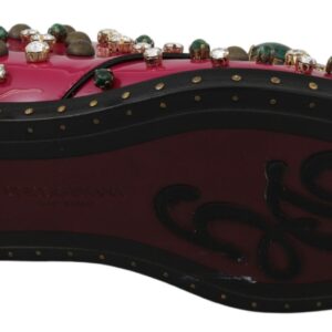 Pink Leather Crystals Dress Broque Shoes
