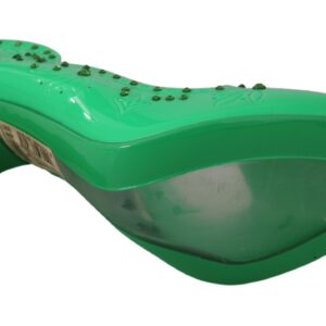 Green Crystal Floral Heels CINDERELLA Shoes