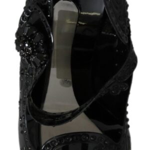 Black Floral Crystal CINDERELLA Heels Shoes