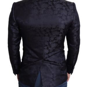 Blue Floral Jacquard Silk Coat MARTINI Blazer