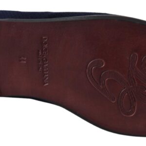Blue Suede Caiman Loafers Slippers Shoes