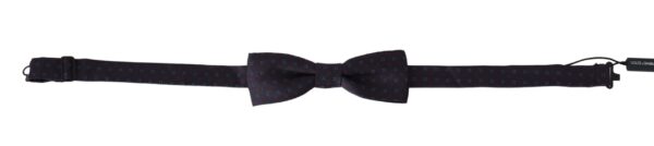 Gray Pattern Silk Adjustable Neck Papillon Bow Tie