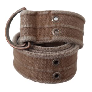 Beige Leather Logo Belt Sling Cintura Buckle Belt