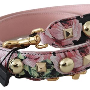 Pink Floral Gold Studs Bag Accessory Shoulder Strap