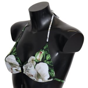 Multicolor Floral Print Halter Swimwear Bikini Top