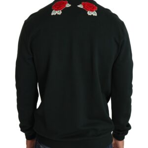 Green Crystal Heart Roses Gun Sweater