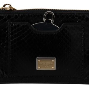 Black Leather Coin Purse Wristlet Mirror Agnese Wallet