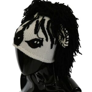 Black White Knitted Cashmere Animal Design Hat