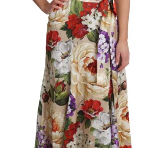 Print Silk Stretch One Shoulder Dress Floral