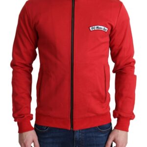 Red DG Motor Club Zippered Cardigan Sweater