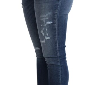 Blue Embellished Skinny Trouser Cotton Jeans