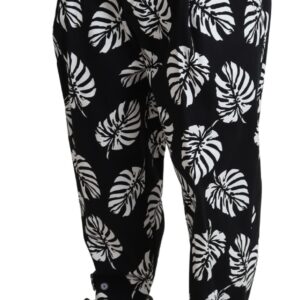 Black Leaf Cotton Stretch Trouser Pants Pants