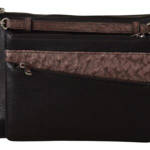 Black Exotic Leather Shoulder Sling Alta Sartoria Bag